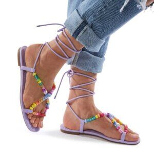 Katy Perry Women's The Halie Bead Sandal Flat, Size 9